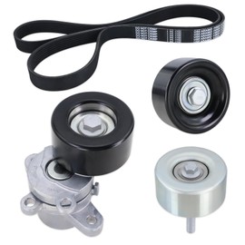 Lqito Belt Tensioner Assembly With Idler Pulley Compatible With 2007-2012 Nissan Altima,2009-2014 Maxima/Murano,2011-2013 Quest 3.5L V6 VQ35de Replace#39155 11955JA10A 11955JA10B 11955JA10C