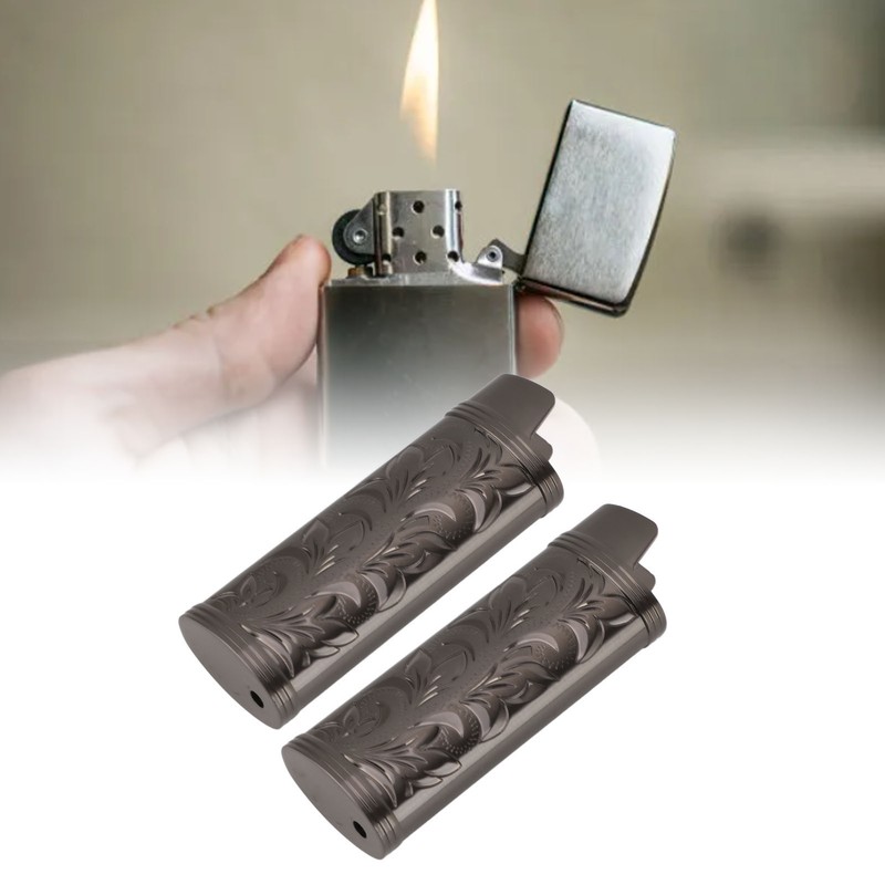 2PCS Torch Lighter Case Vintage Zinc Alloy Eye Catching Long