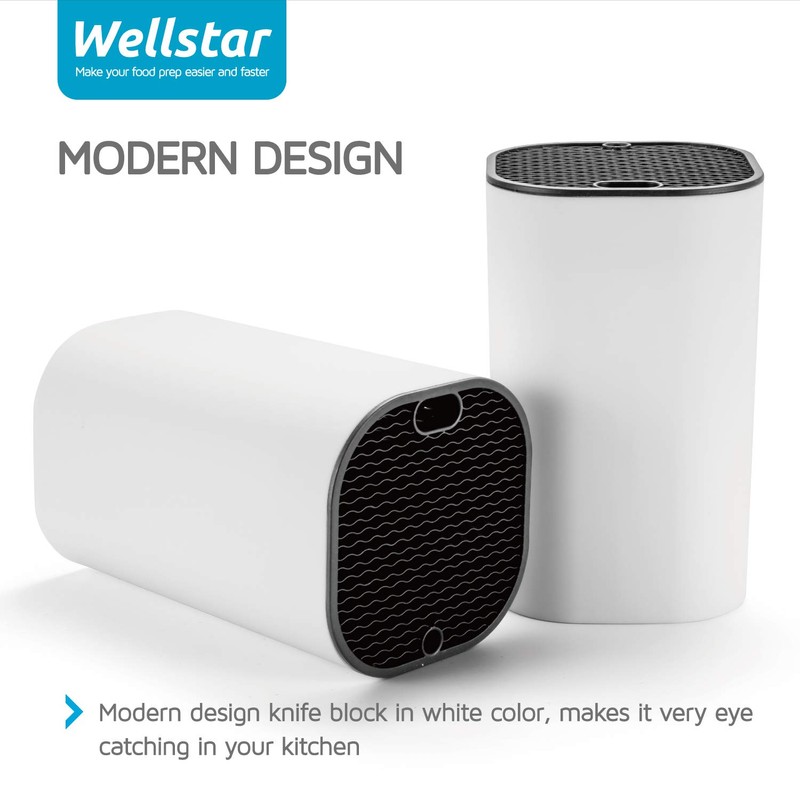 Universal Knife Block for Kitchen, WELLSTAR Knife Holder without Knives,