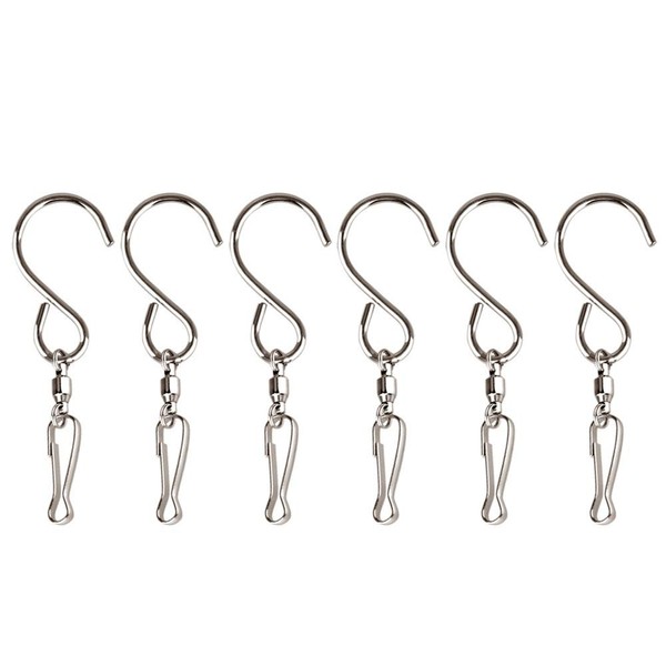Kuuqa Swivel Hooks Clips for Hanging Wind Spinners Wind Chimes Crystal Twisters Party Supply(6 Pack)