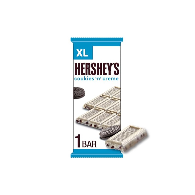 HERSHEY'S Cookies 'n' Creme XL, Candy Bars, 4 oz (12