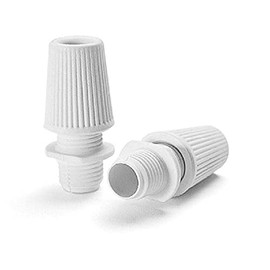 50 Pack | White Straight Flex Cord Grip with 13mm Male Thread | Strain Relief | Screws Directly into Lampholder | DIY & Light Fitting Repair | High Grade Thermoplastic Resin