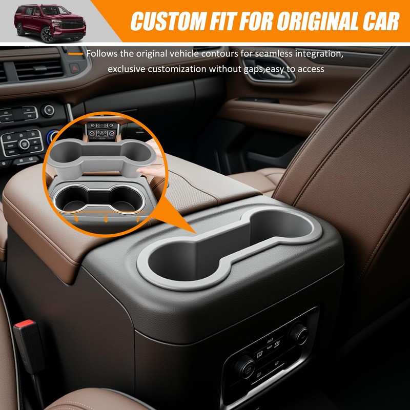 Center Console Cup Holder Compatible with 2021-2026 Chevy Tahoe Suburban&GMC