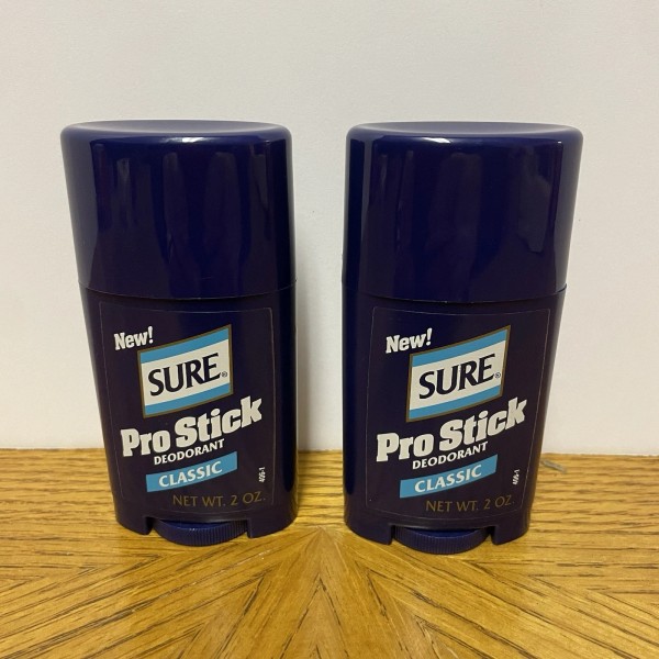 SURE (2) VTG New Old Stock SURE PRO STICK Deodorant
