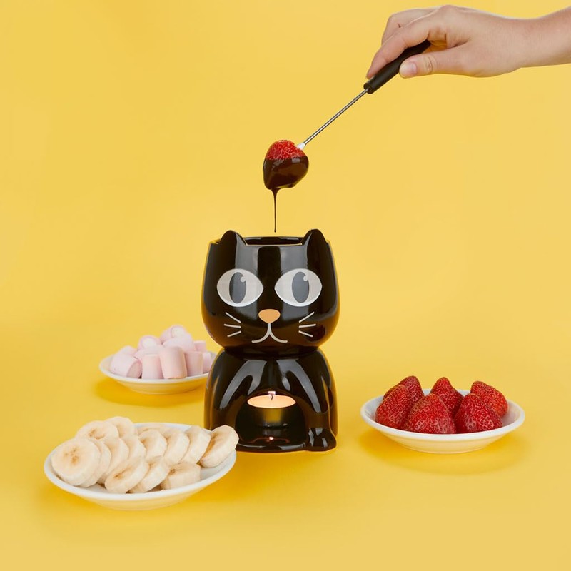 balvi Fondue Wake Cat Colour Black Heat Sensitive, Cat Opens