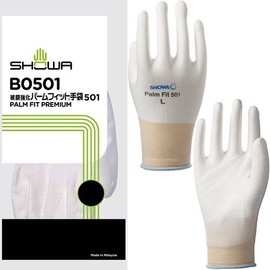SHOWA GLOVES / BACK OPENING GLOVES / FILM FITTED GLOVES 10 Pairs Color: White Size: L (Wrist Gold) Model Number: B0501
