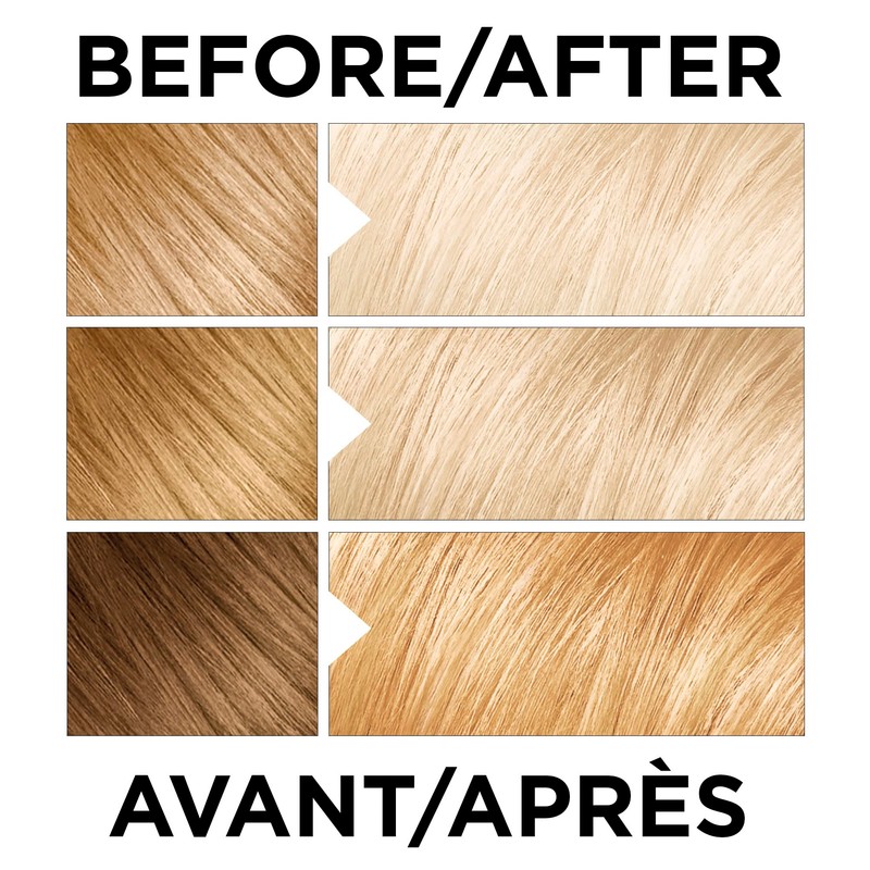 L'Oréal Paris Feria Advanced Lightening System Permanent Hair Bleach, 205 Extra Bleach Blonde, with Anti-Brass Purple Conditionner, Hair Color for Women, 1 EA