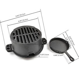 HAWOK Pre-seasoned Hibachi Grill, Charcoal Grill for Outdoor Camping BBQ Cooking………