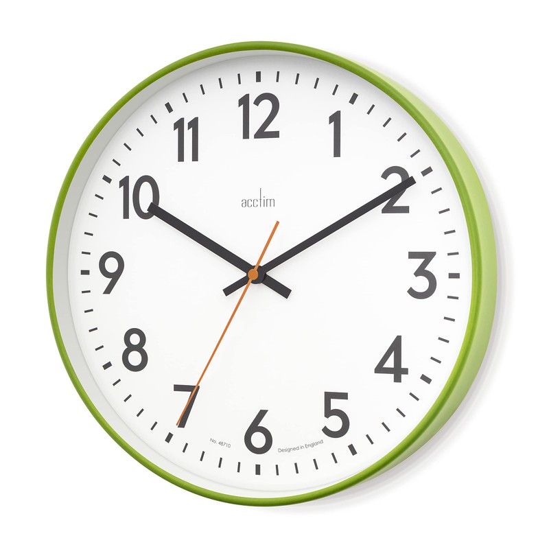 Acctim Hugo Modern Bright 30cm Wall Clock (Grass)