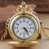 LED Gold Right Locomotive Len's Quartz Men's Pocket Watch, Arabic