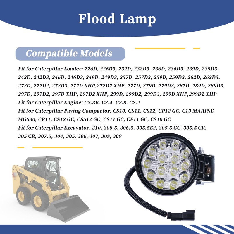 Getfarway 388-3782 Flood Lamp Light Compatible with Caterpillar CAT Loader