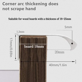 BOOLSFMAM Pack of 6 Concealed Cabinet Handles, Pure White Kitchen Handles, Door Handles, Drawer Handles, Furniture for Wardrobe, Bedroom, Bathroom