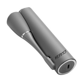 AIDBYIOT Folding Electric Toothbrush Grey Sonic Electric Toothbrush Travel Rechargeable Portable.Handle Equipped with a UVLED Sterilization Self Cleaning Chamber. 4 Brush Heads.Black Gray.