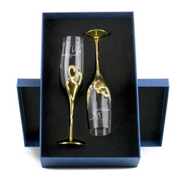 Custom Toasting Flute Glasses, Seemless Champagne Flutes Set Of 2 With Box, Bride And Groom Champagne Glasses, Set of 2 Toasting Flutes For Wedding Couples