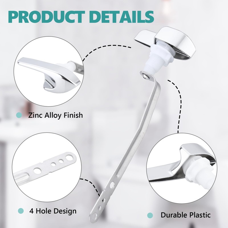 Left Toilet Handle Replacement Trip Lever Compatible with Kohler 87115-CP