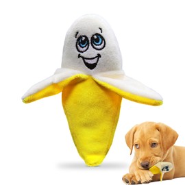 PetSport Tiny Tots Foodie Banana - Banana Dog Toy Squeak Toy, Soft Plush Puppy Toys, Interactive with Squeaker, Made for Small Dogs - 5 Inch