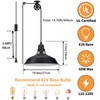 Lomoky Plug in Pendant Light, Hanging Lamp with Black Barn