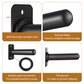 KDNVPS Wall Mounted Weight Plate Holder for 2" Olympic Plates, Heavy Duty Steel Weight Rack Storage, Space Saving Wall Mount Home Gym Organizer (4 Packs)