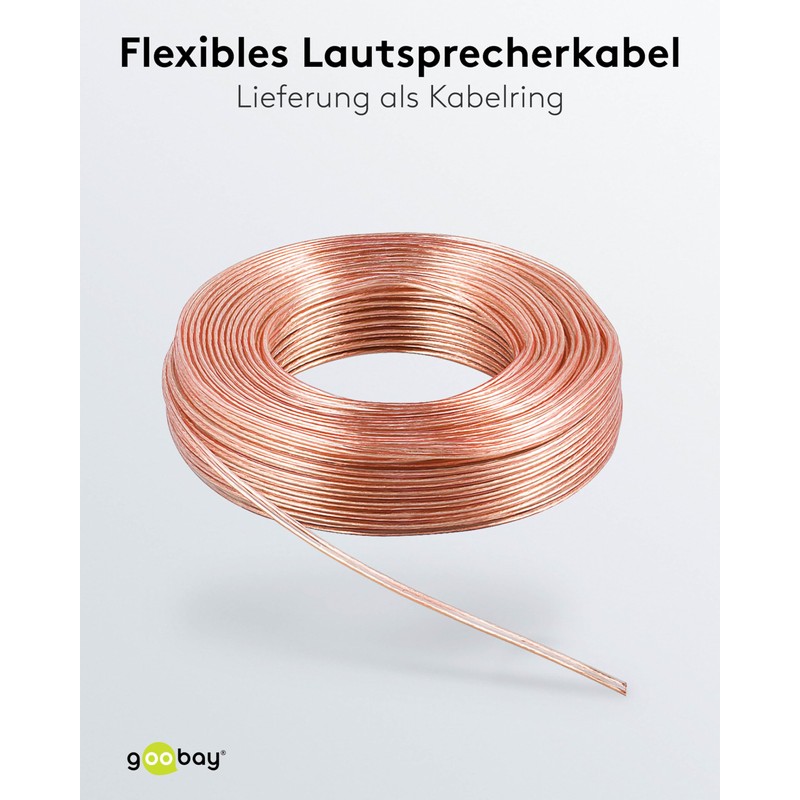 Goobay 67719 Speaker Cable Transparent CCA, 10 m Cable Length