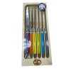 Laguiole Jean Dubost Handcrafted 6-Piece Steak Knife Set, Multicolored