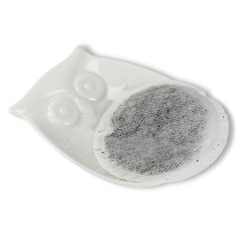 Abbott Collection Blanc Owl Tea Bag Holder, White
