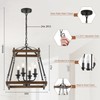 9MMML 4-Light 𝐋𝐚𝐧𝐭𝐞𝐫𝐧 𝐂𝐡𝐚𝐧𝐝𝐞𝐥𝐢𝐞𝐫, Industrial Black Geometric Pendant Light Fixture