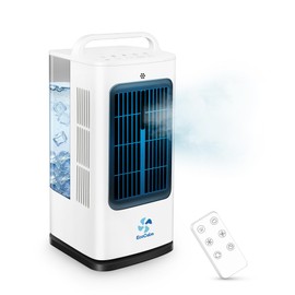 ecoCalm Portable Air Conditioners, Evaporative Air Cooler with 1.7L Water Tank, Adjustable Cooling Fan with Humidifier & 7H Timer For Car Home, Office, Desk, Outdoor