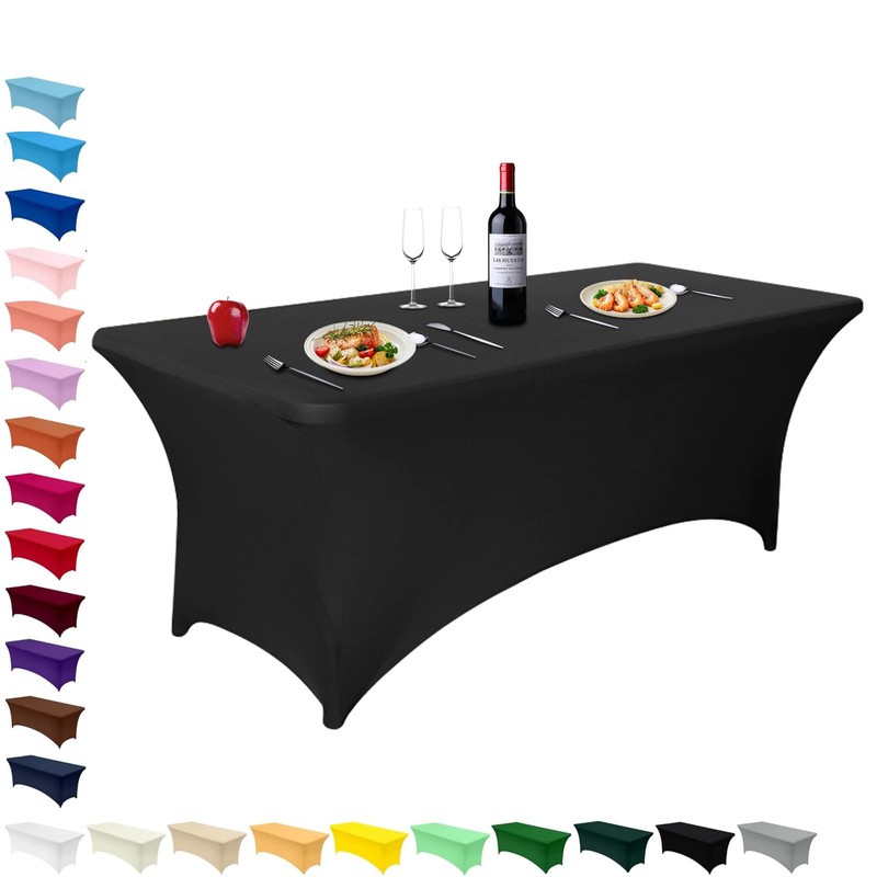 AMFUN Spandex Tablecloth, 1 Piece 6 ft Stretch Tablecloth, Rectangular