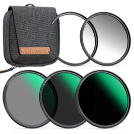 K&F CONCEPT 1.6 inches (40.5 mm) Magnetic Adapter Ring + GND8 + ND8 + ND64 + ND1000 5-Piece Set ND Filter, Half ND Filter, Magnetic Adhesion, Convenient Installation, Filter Case Included