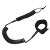 Surfboard Leash High Elasticity TPU Black Adjustable Coiled Surfing Leg
