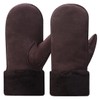Harssidanzar Winter Mitten Gloves,Mens Sheepskin Shearling Heated Warm Furry Cuff