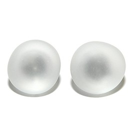 Beautiful White Sea Glass Stud Earrings (S106)