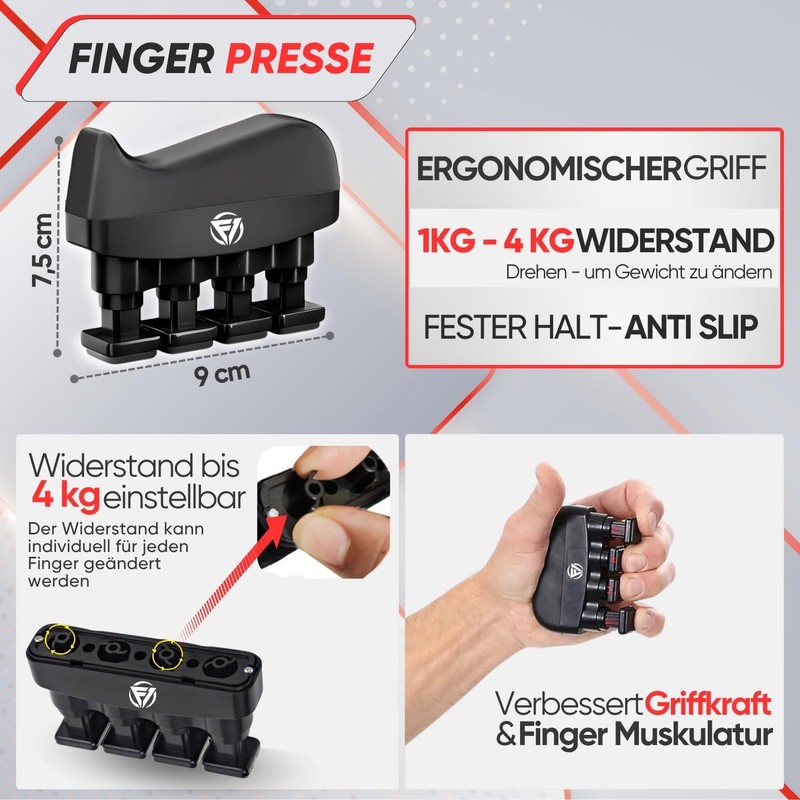 FUNFLEX Hand Trainer, Finger Trainer, Adjustable Grip Strength Trainer Set,