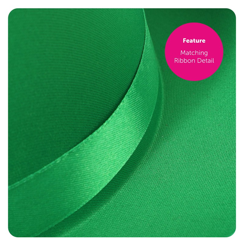 Green Satin Top Hat - Fancy Dress Dance Show Accessory