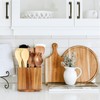 NACIMAX Acacia Wood Extra Large Rotating Utensil Holder for Kitchen