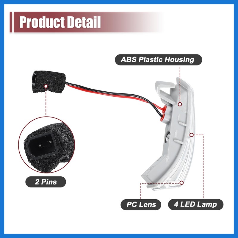 VekAuto Car LED Front Left Right Side Mirror Turn Signal