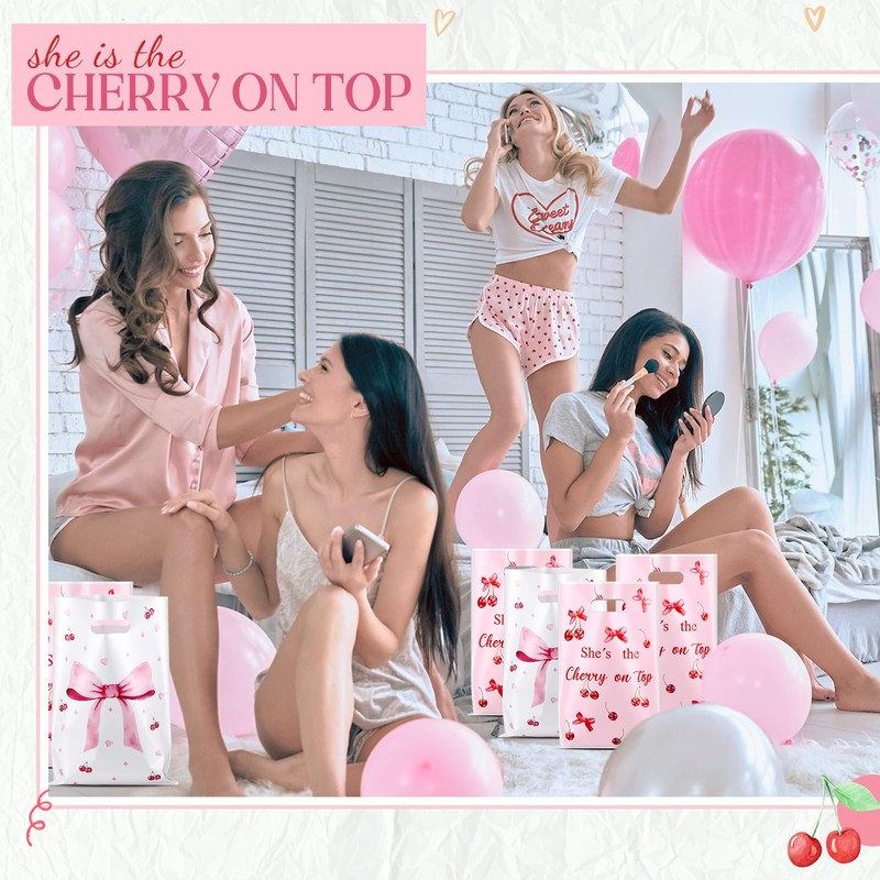 Motiskyy 50 Pcs Cherry Party Favors Bags She's the Cherry