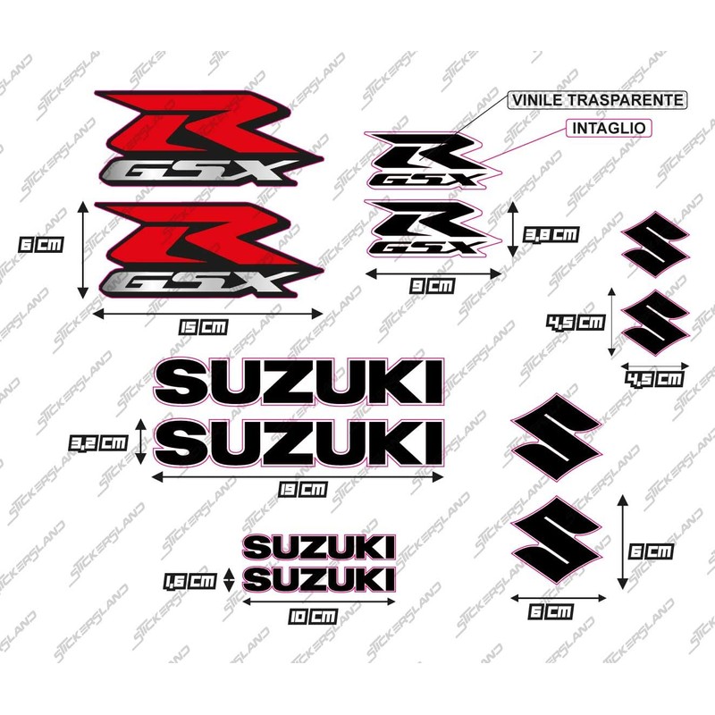 Sticker Set Compatible with Tank and Motorcycle Helmet GSX R
