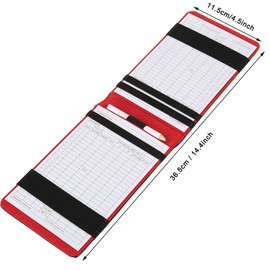 Golf Counter Card Golf Scorekeeper Card PU Lightweight Scorecard Holder Easy Carry Pencil Golf Accessories (Black)