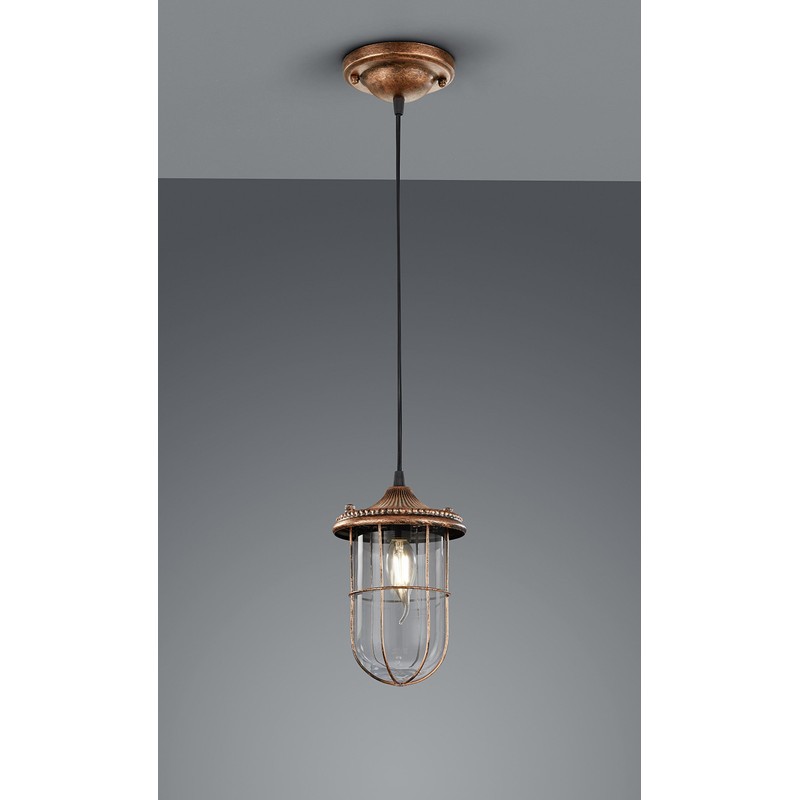 Trio Leuchten Birte 303800162 LED Pendant Light Antique Copper Metal