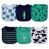 Maiwamita Pack of 6 Waterproof Cotton Bibs with Animal and