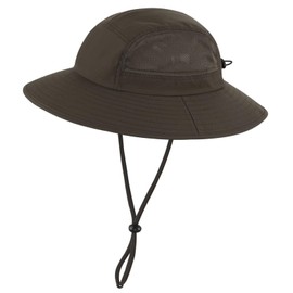 LLmoway UPF 50+ Sun Hat for Men Women Wide Brim Breathable Adjustable Windproof Outdoor Fishing Hiking Hat Foldable Packable, Army Green, One Size