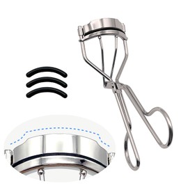 [DeeBrain] Eyelash Curler Eyelash Viewer (Includes 3 Replacement Rubbers) x Catch Your Eyelashes from the Root (Silver, Replacement Rubber 3 Pieces)