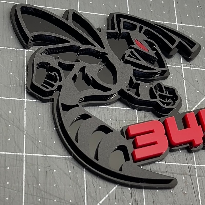 UsaStandard 345 Hornet Badges Emblem BEE (2) Orange Eye BADGES