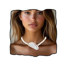 Fdesigner White Pearl Shell Necklace Pendant Pearls Necklace Summer Charm Necklaces Choker Jewelry (Shell)