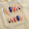 30Pcs 4th of July Press on Nails Medium Almond Handmade