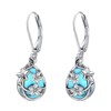 JUSTKIDSTOY Plumeria earrings 925 Sterling Silver Turquoise Hawaiian Flower Dangle