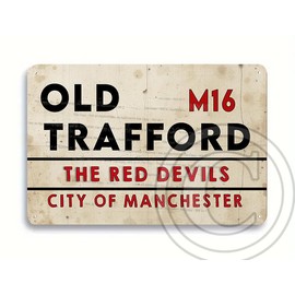 Old Trafford M16 Manchester Metal Sign | Manchester gift | Man Cave wall art | The Red Devils gift idea Metal sign UK seller