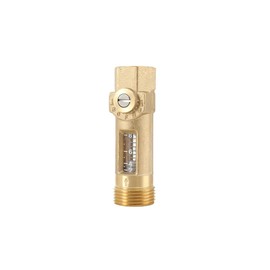 NICCOO Brass Flow Meter, External Thread 3/4 Inch/DN20 Flow Rate 2-8L/min up to 10 Bar Flow Meter Valve for Heating and Solar