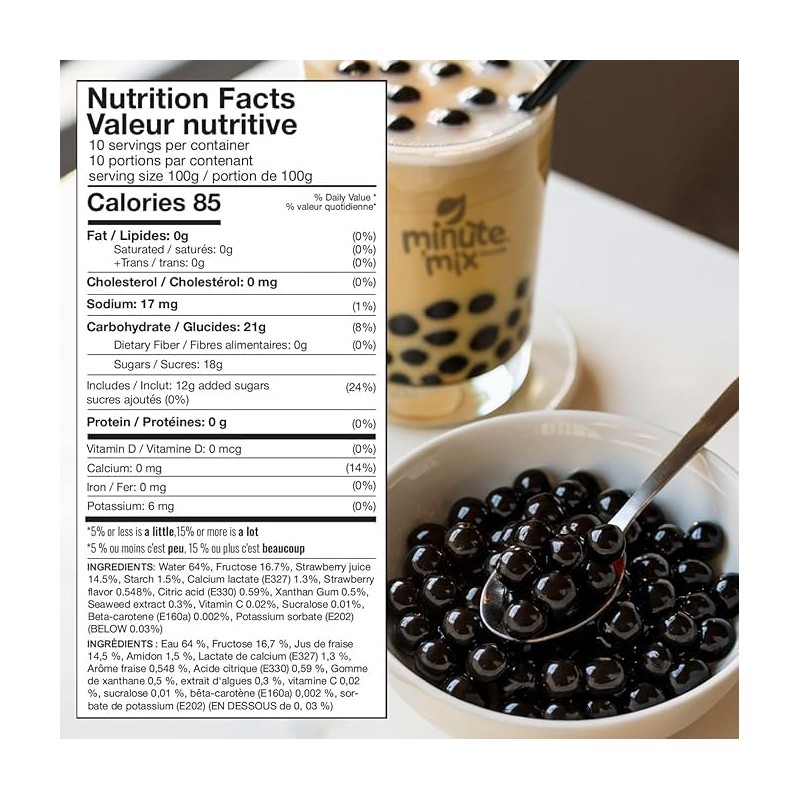 Minute-Mix Boba Kosher Quick Cook REAL Tapioca (Brown Sugar) Boba